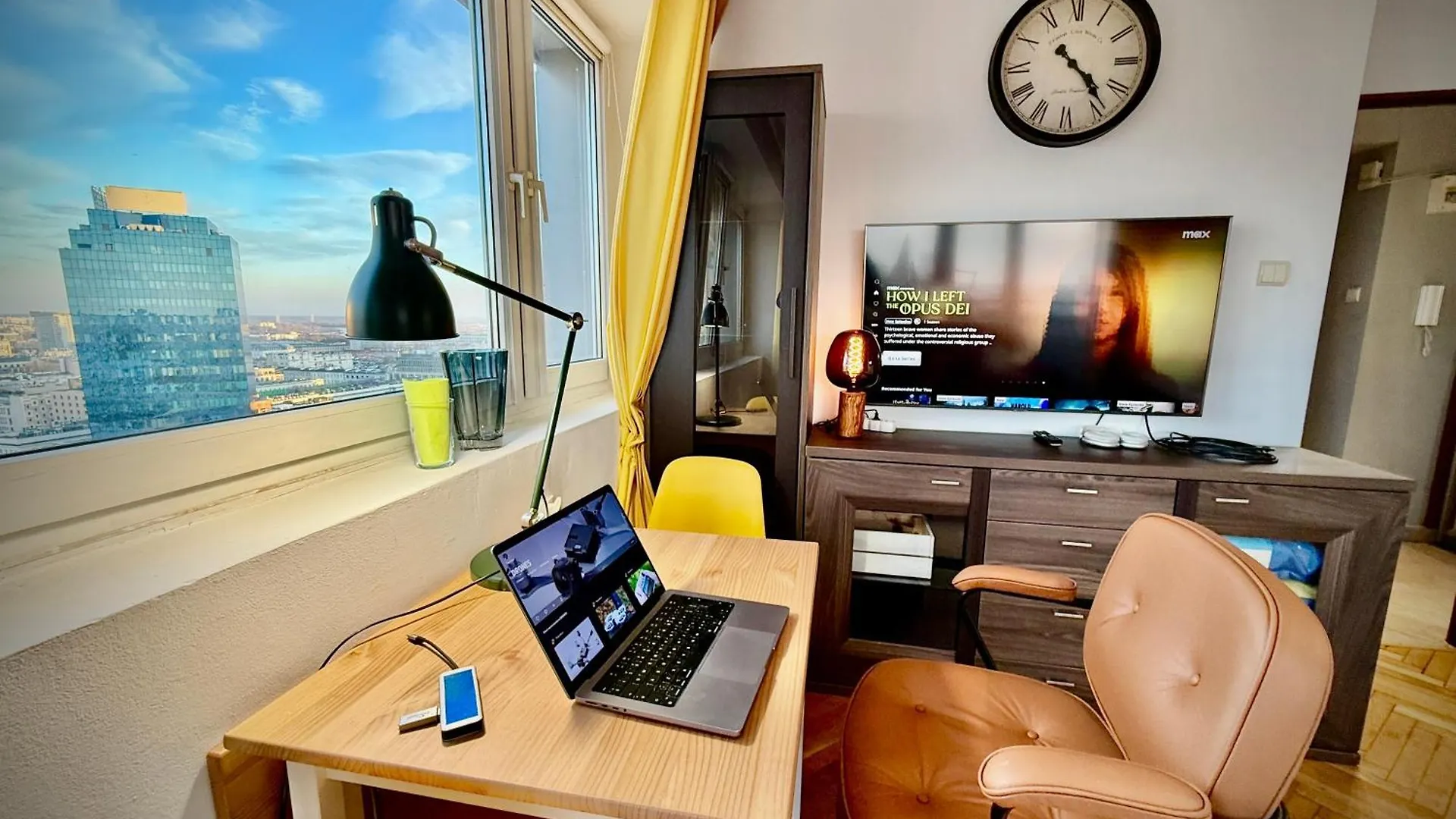 Super Apartment Yellow 2X Metro Fast Wifi 1 Gbs Netflix Panorama Miasta Warszawa Polska